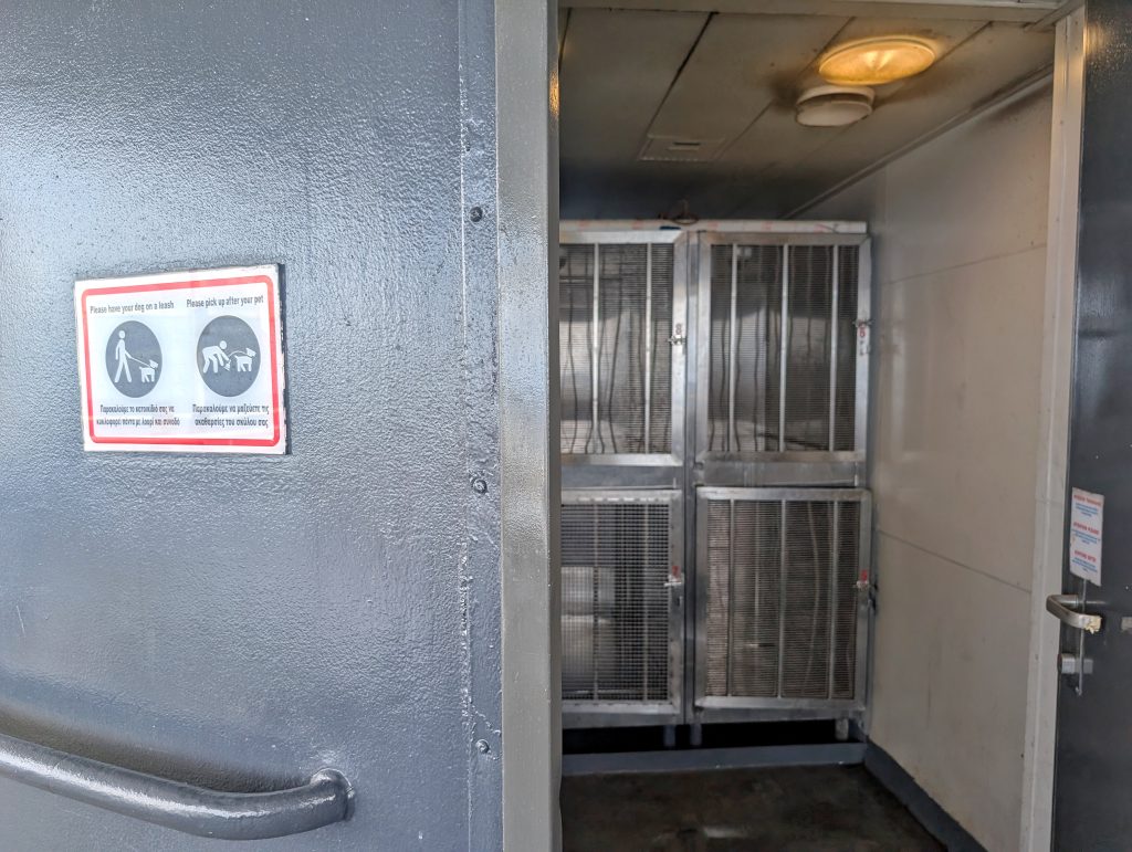 Blue Star Ferries Pet Kennel Area