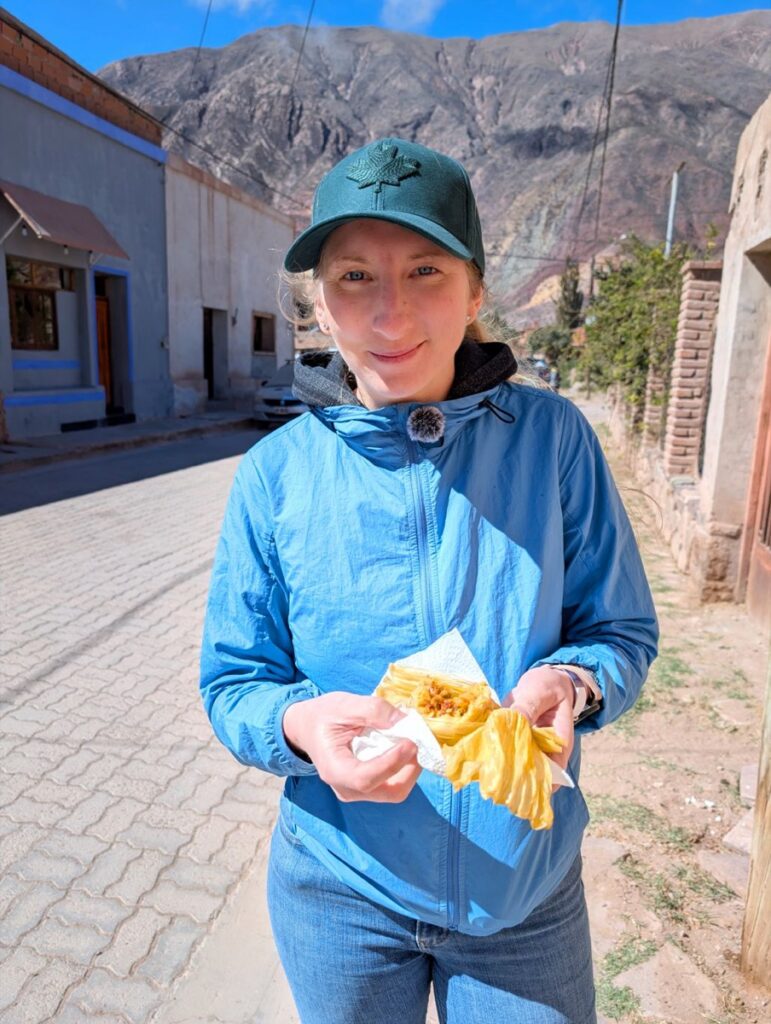 Eating a Tamale in Maimará